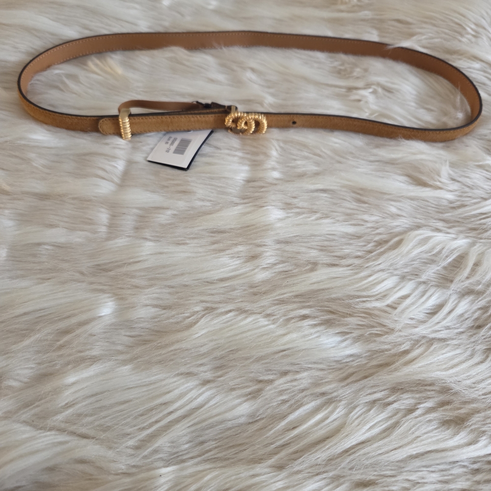 Gucci Tan and Gold Women's Belt - Picture 2 of 16